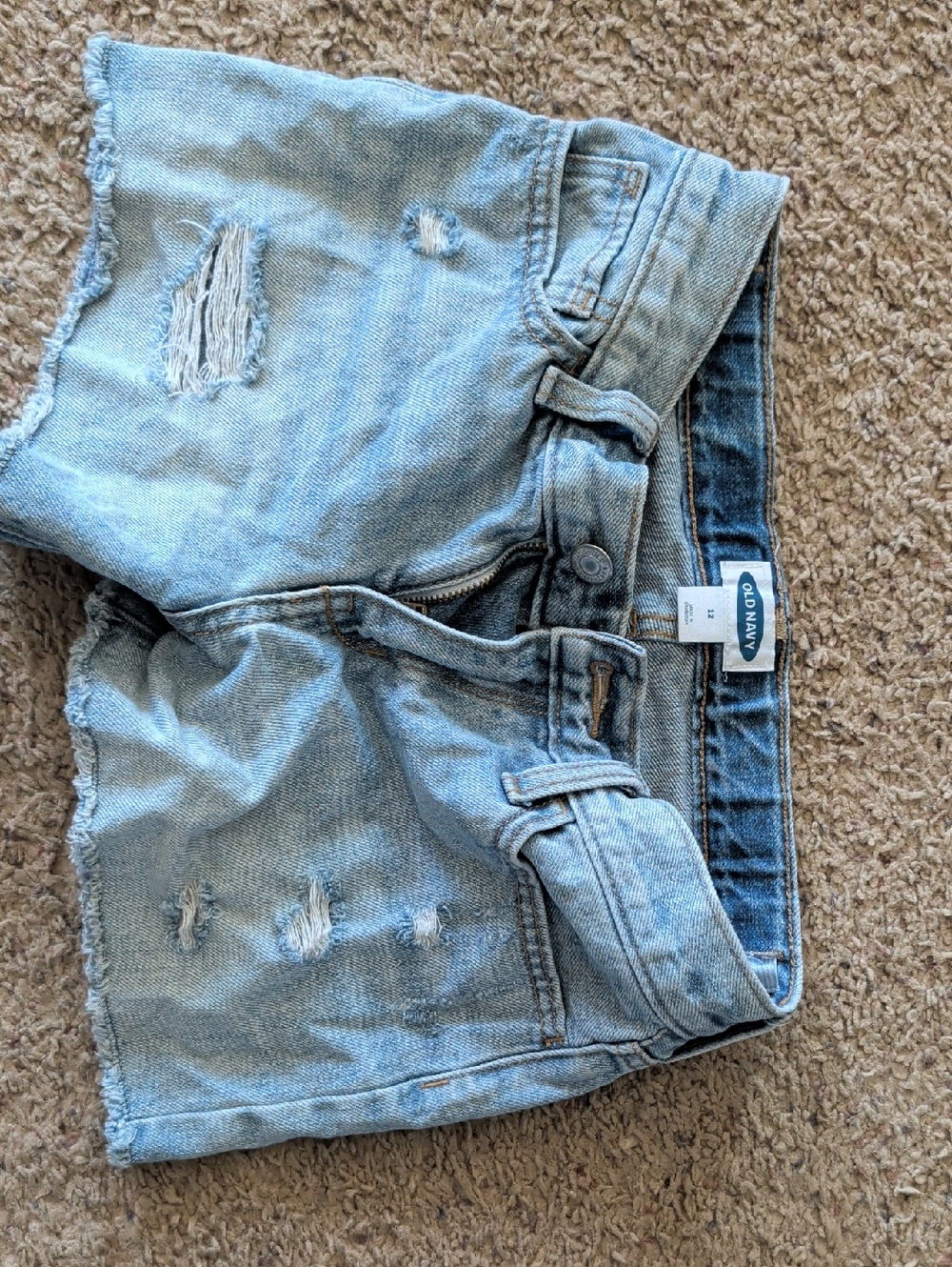 Old Navy Light Blue Distressed Denim Cutoff Shorts